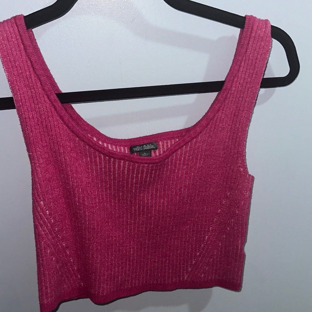 Wild Fable Fuchsia Knit Crop Top